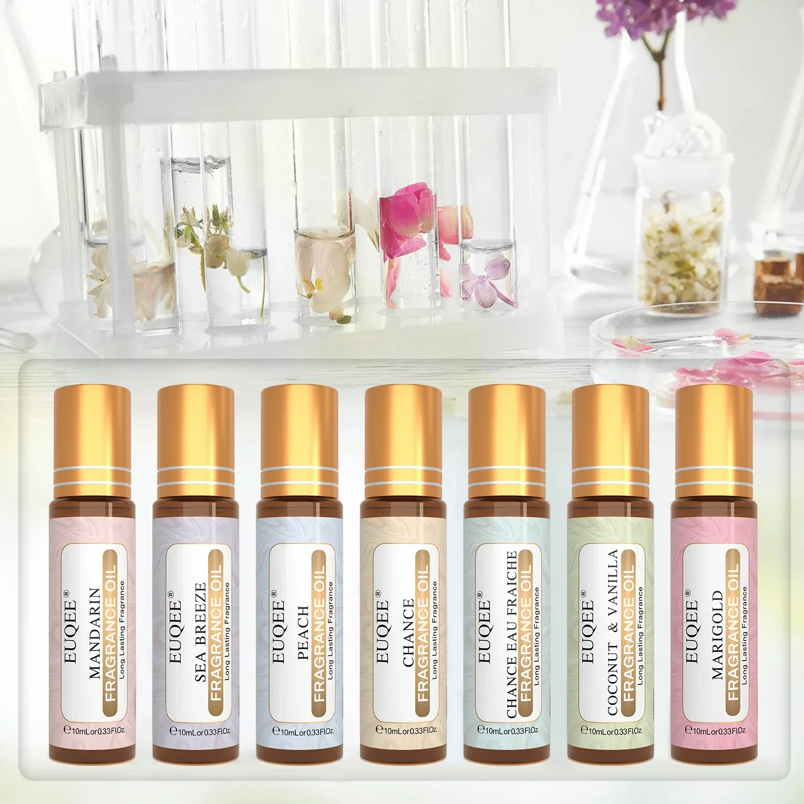 EUQEE 10ml Women's Roller Fragrance Oil-Coconut Vanilla Bubble Gum Bright Crystal Bombshell Midnight Rose Angel Aroma Oils - Image 36