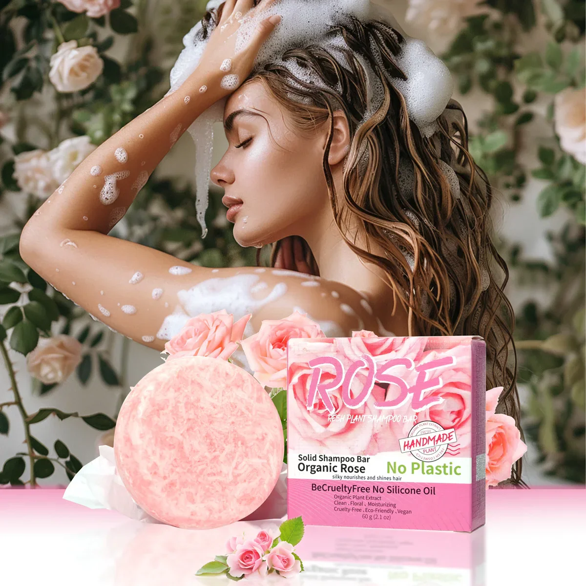 Pink rose shampoo soap, essential oil, handmade soap, nourishing, oil controlling, stain removing, floral fragrance overflowing - Image 10