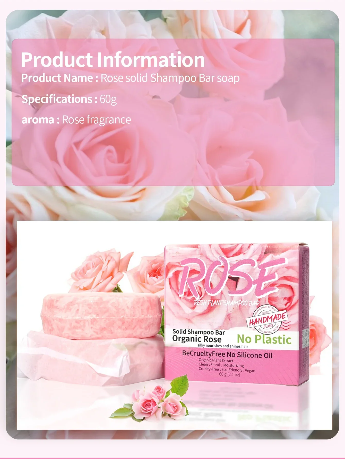 Pink rose shampoo soap, essential oil, handmade soap, nourishing, oil controlling, stain removing, floral fragrance overflowing - Image 12