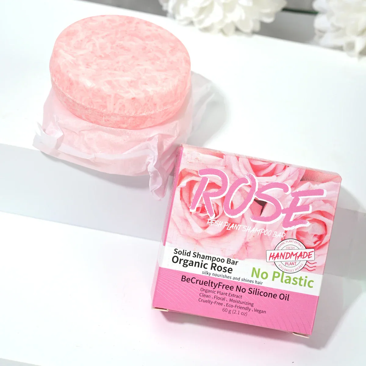 Pink rose shampoo soap, essential oil, handmade soap, nourishing, oil controlling, stain removing, floral fragrance overflowing - Image 9